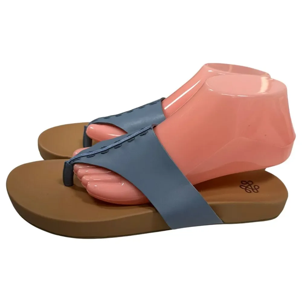 The Sak Everly Blue Leather Flip Flop Sandals Size 10 NEW without Tags - Picture 5 of 8